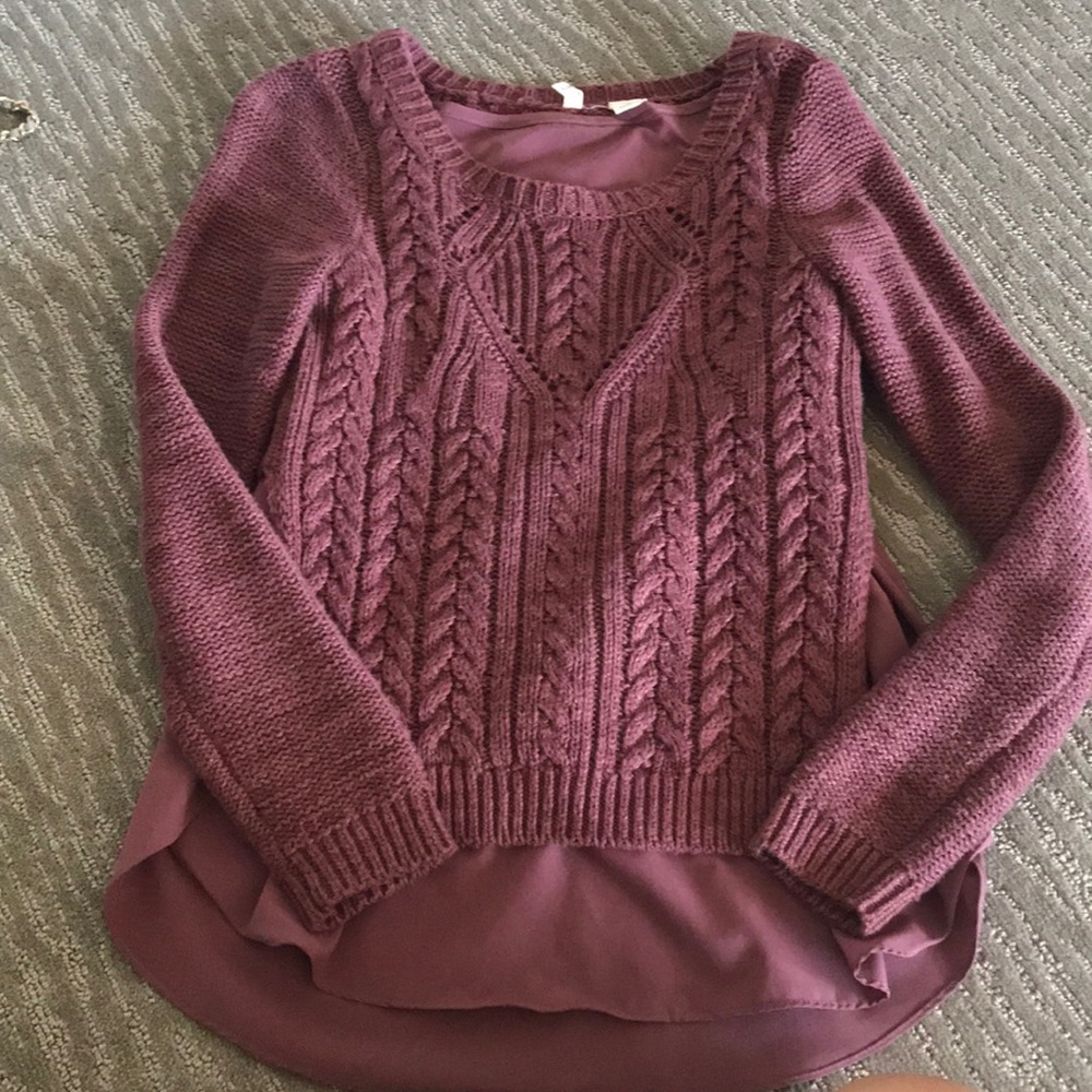 Anthropologie sweater burgundy Xs